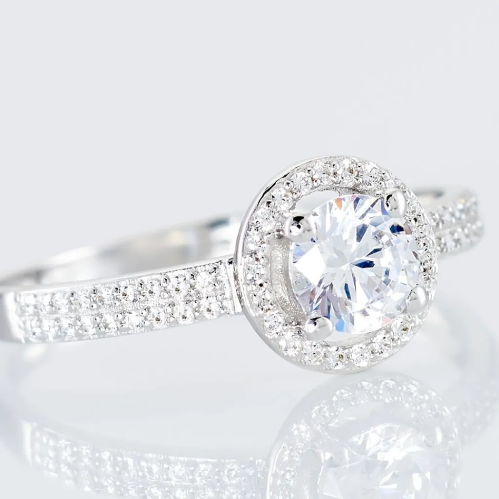 Histoire d'Or Bague Stelila Or Blanc Oxyde De Zirconium Clearance