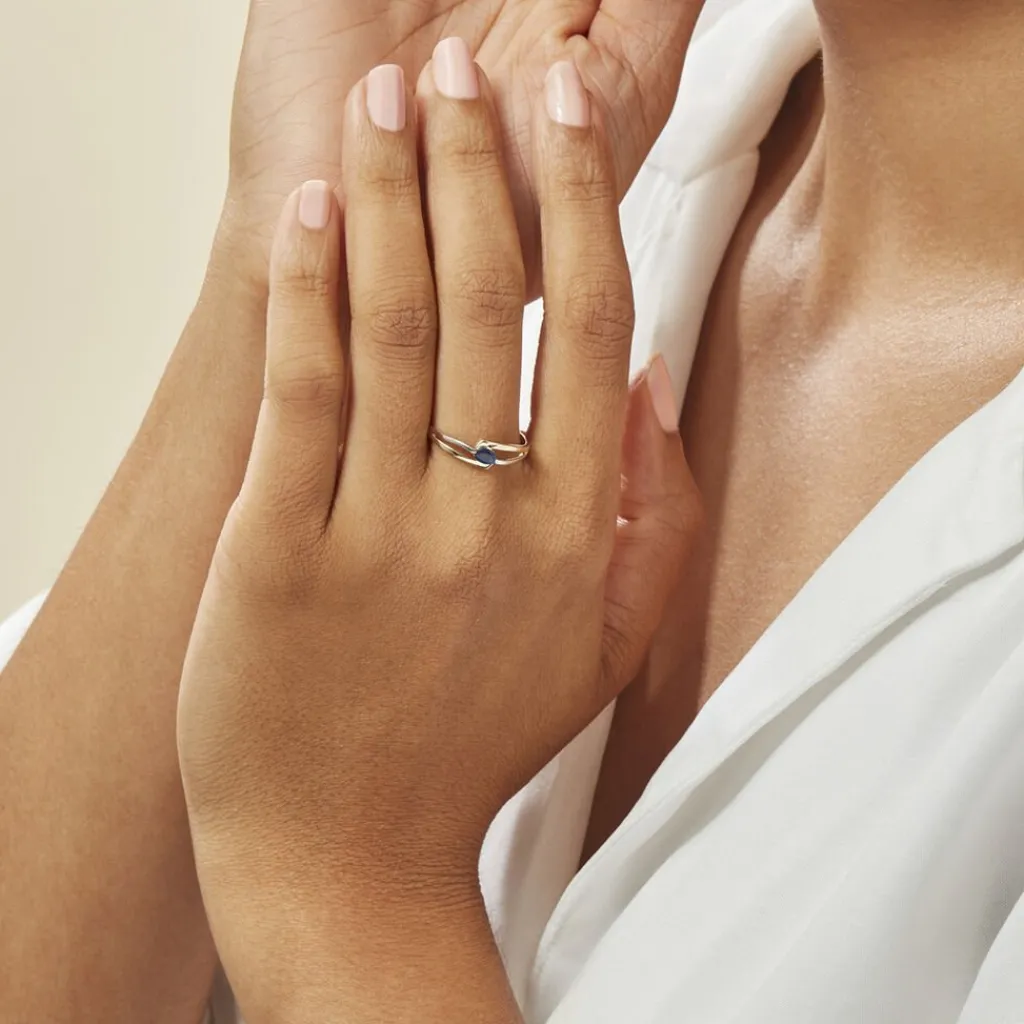 Histoire d'Or Bague Sylvene Or Bicolore Saphir Clearance