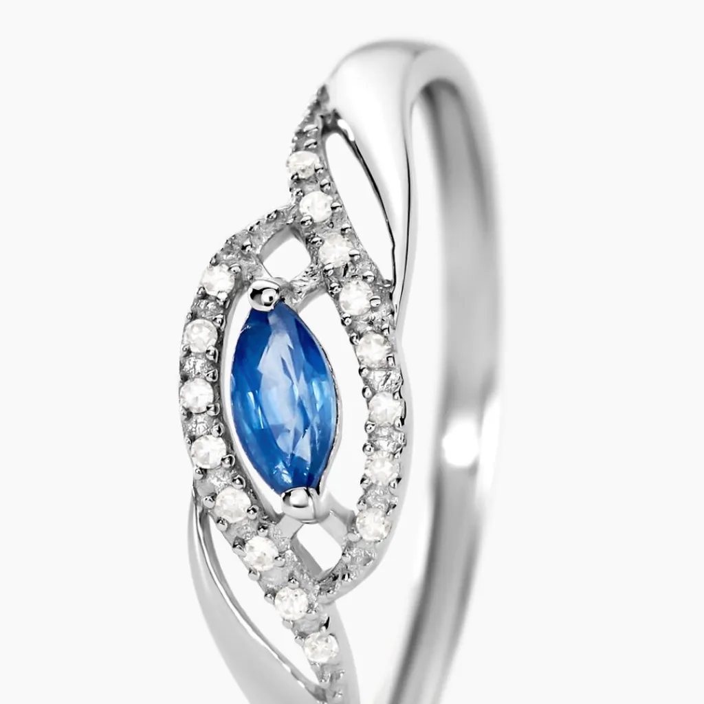 Histoire d'Or Bague Syriana Or Blanc Saphir Et Diamant Discount