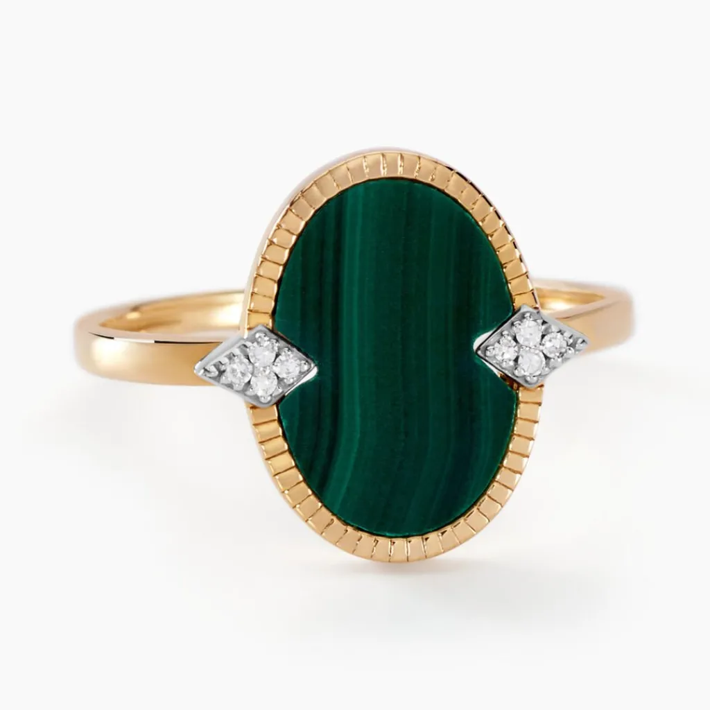 Histoire d'Or Bague Tahina Or Jaune Malachite Diamant or jaune malachite vert Online