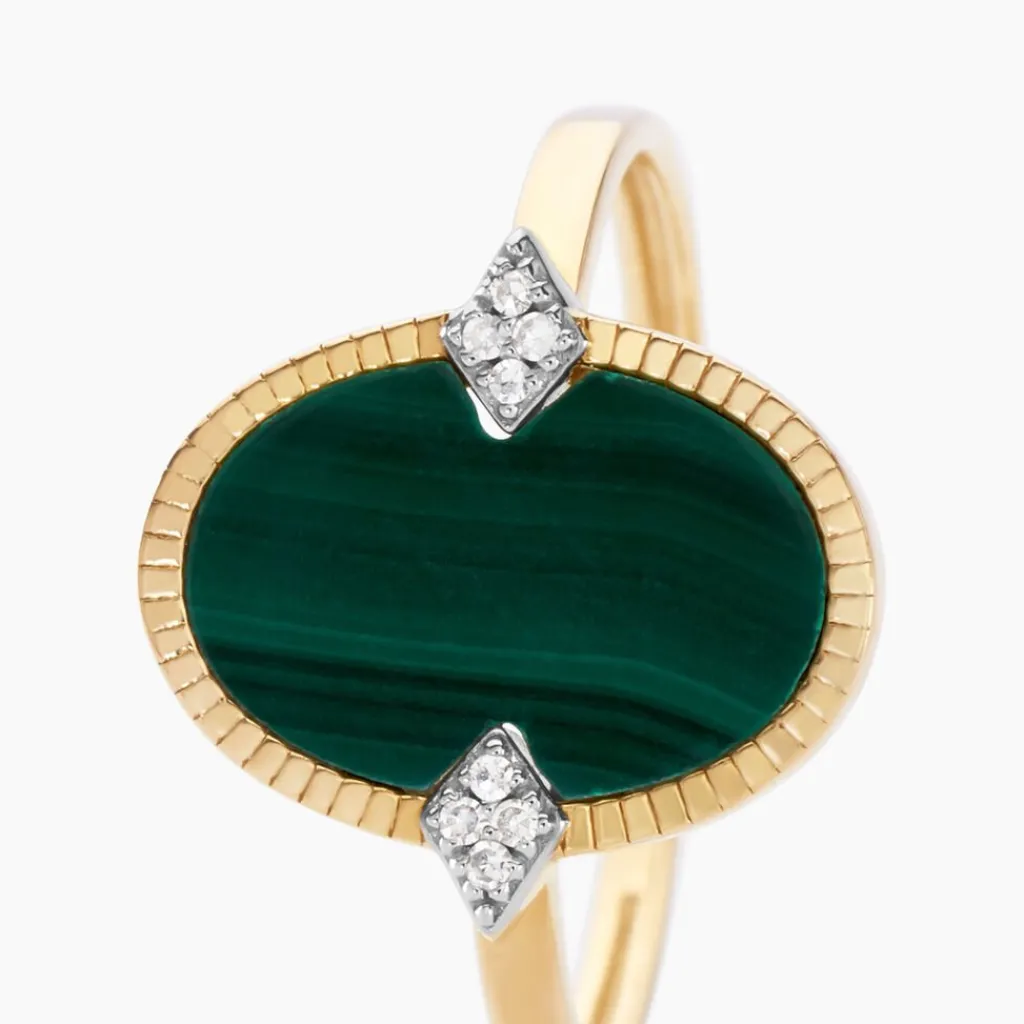 Histoire d'Or Bague Tahina Or Jaune Malachite Diamant or jaune malachite vert Online