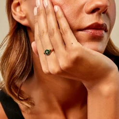 Histoire d'Or Bague Talisman Or Jaune Malachite Diamant New