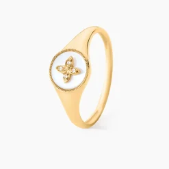 Histoire d'Or Bague Talisman Or Jaune Nacre Diamant or jaune nacre blanche Clearance