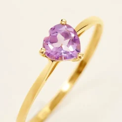 Histoire d'Or Bague Tender Love Or Jaune Améthyste Outlet