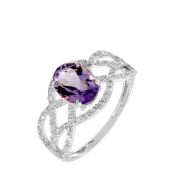 Histoire d'Or Bague Tina Or Blanc Amethyste Et Diamant Best