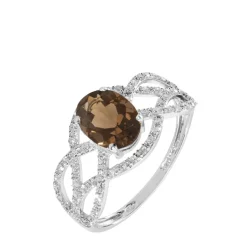 Histoire d'Or Bague Tina Or Blanc Quartz Et Diamant Clearance