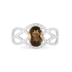 Histoire d'Or Bague Tina Or Blanc Quartz Et Diamant Clearance