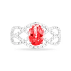 Histoire d'Or Bague Tina Or Blanc Rubis Et Diamant