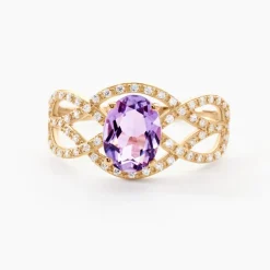 Histoire d'Or Bague Tina Or Jaune Amethyste Et Oxyde De Zirconium or jaune amethyste violette New