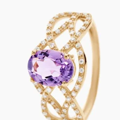 Histoire d'Or Bague Tina Or Jaune Amethyste Et Oxyde De Zirconium or jaune amethyste violette New