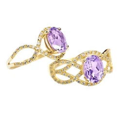 Histoire d'Or Bague Tina Or Jaune Amethyste Et Oxyde De Zirconium or jaune amethyste violette New