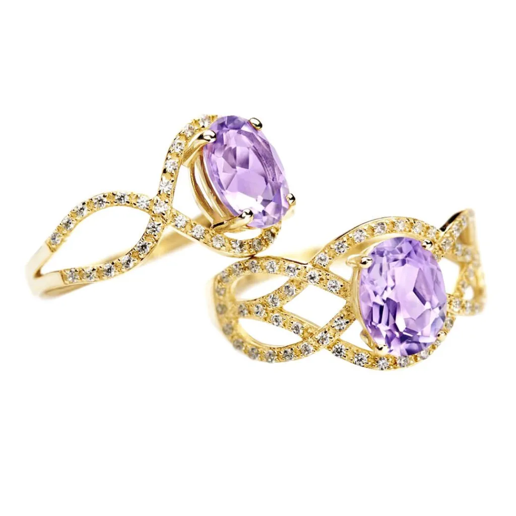 Histoire d'Or Bague Tina Or Jaune Amethyste Et Oxyde De Zirconium or jaune amethyste violette New