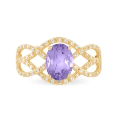 Histoire d'Or Bague Tina Or Jaune Amethyste Et Diamant or jaune amethyste violette Sale