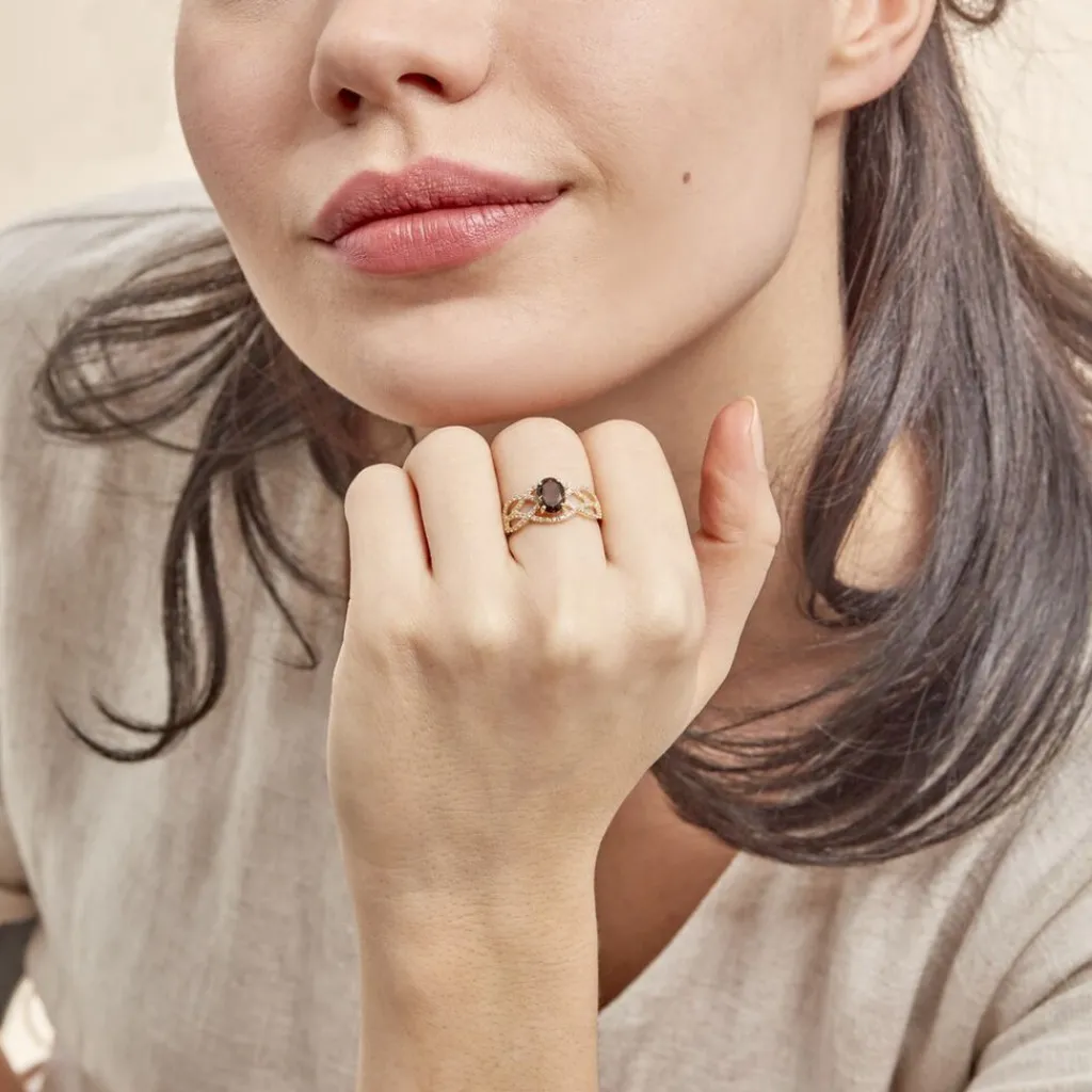 Histoire d'Or Bague Tina Or Jaune Quartz Et Oxyde De Zirconium or jaune quartz marron Online