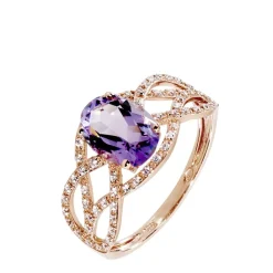 Histoire d'Or Bague Tina Or Rose Amethyste Et Diamant Clearance
