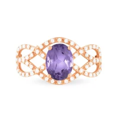 Histoire d'Or Bague Tina Or Rose Amethyste Et Diamant Clearance