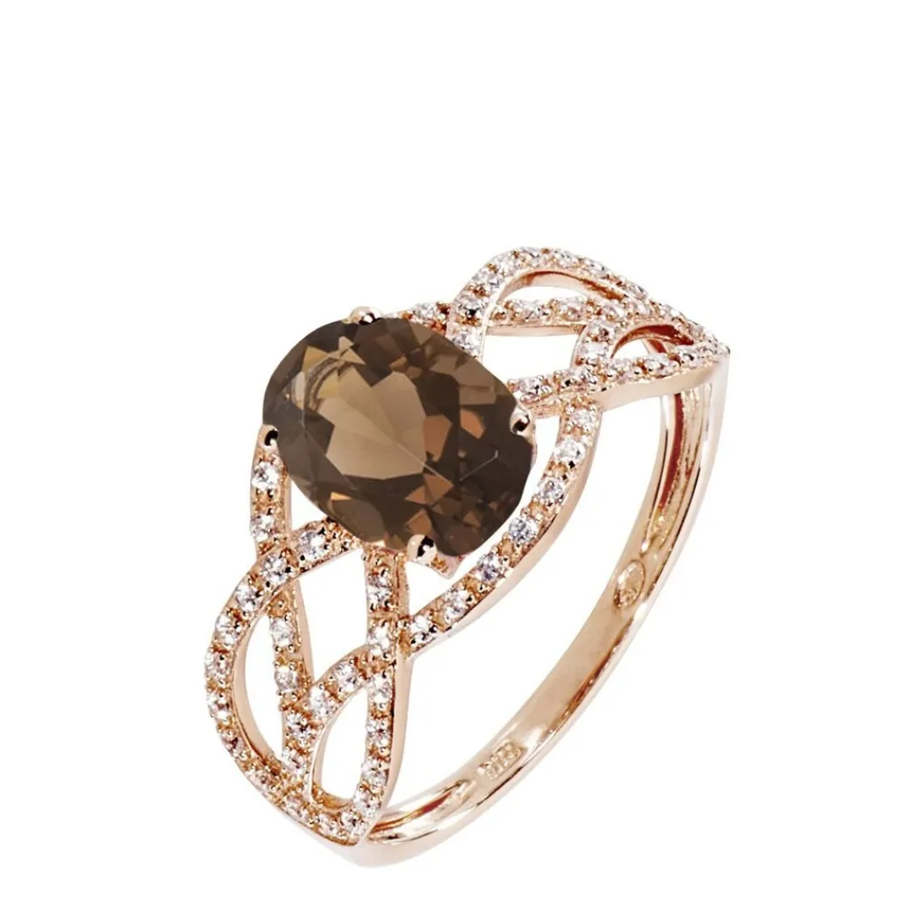 Histoire d'Or Bague Tina Or Rose Quartz Et Oxyde De Zirconium Discount