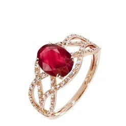 Histoire d'Or Bague Tina Or Rose Rubis Et Diamant Discount