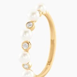 Histoire d'Or Bague Tiny Pearls Or Jaune Perle De Culture Oxyde De Zirconium Online