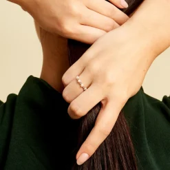 Histoire d'Or Bague Tiny Pearls Or Jaune Perle De Culture Oxyde De Zirconium Online