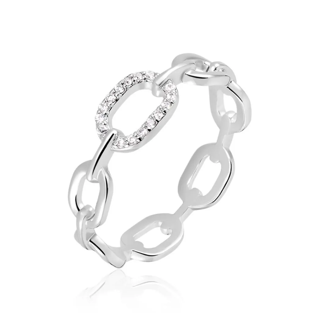 Histoire d'Or Bague Trait D'union Argent Blanc Oxyde De Zirconium