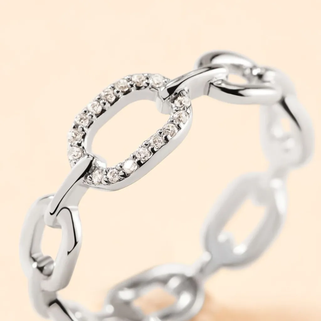 Histoire d'Or Bague Trait D'union Argent Blanc Oxyde De Zirconium
