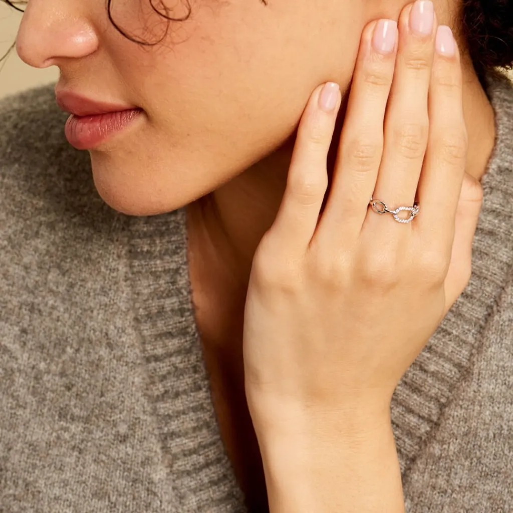 Histoire d'Or Bague Trait D'union Argent Blanc Oxyde De Zirconium