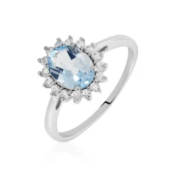 Histoire d'Or Bague Trick Or Blanc Topaze Et Oxyde or blanc topaze bleu sky Sale