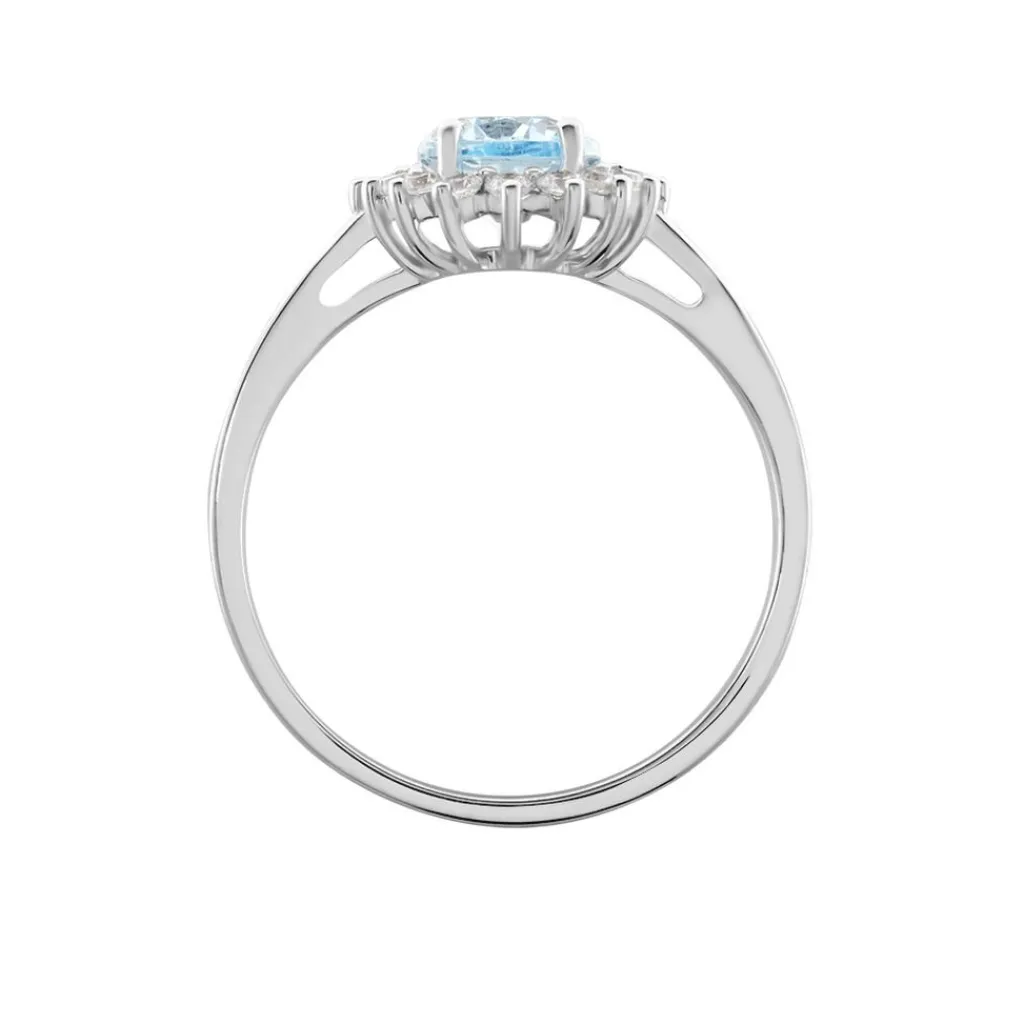 Histoire d'Or Bague Trick Or Blanc Topaze Et Oxyde or blanc topaze bleu sky Sale