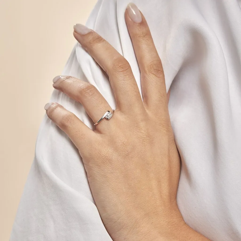 Histoire d'Or Bague Trilogie Or Blanc Diamant Sale