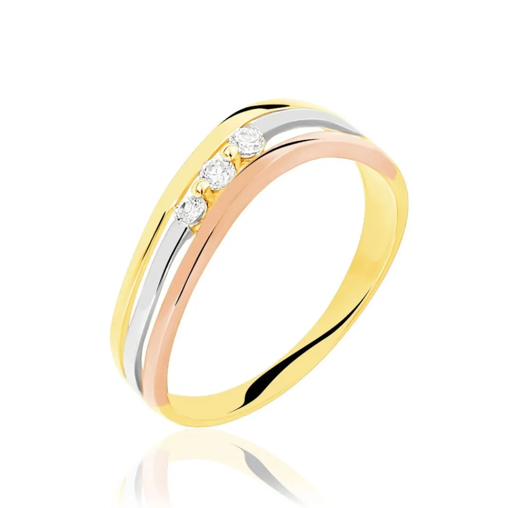 Histoire d'Or Bague Troyen Or Tricolore Diamant Online