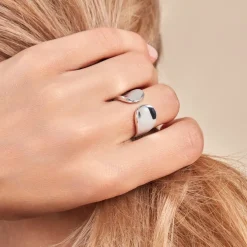 Histoire d'Or Bague Two Argent Blanc Hot