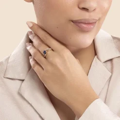 Histoire d'Or Bague Tyana Plaqué Or Jaune Pierre De Synthese Et Oxyde De Zirconium Discount