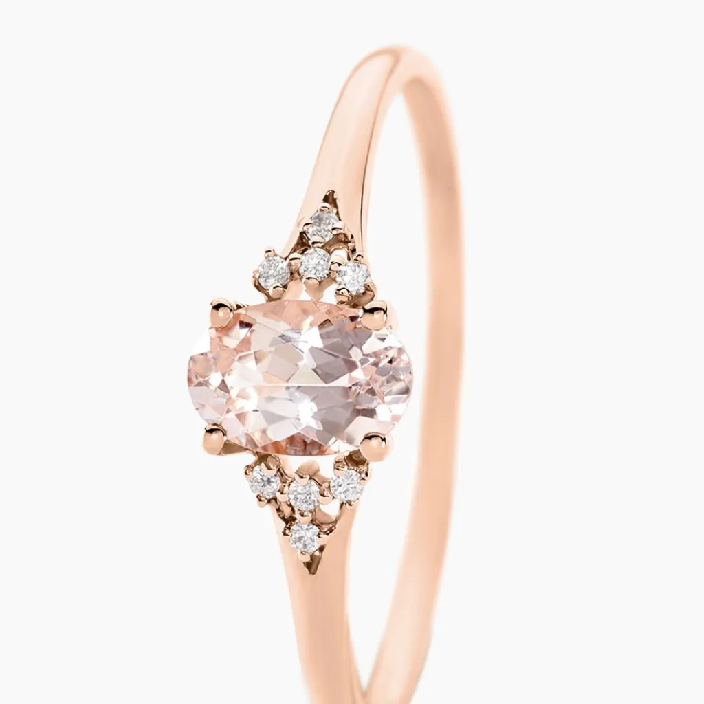 Histoire d'Or Bague Urbaine Or Rose Morganite Et Oxyde De Zirconium Best