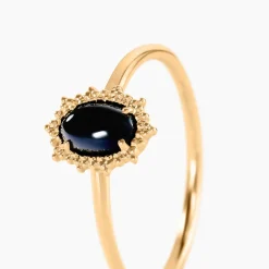 Histoire d'Or Bague Vintage Love Plaqué Or Jaune Agate plaqué or jaune agate noir Sale