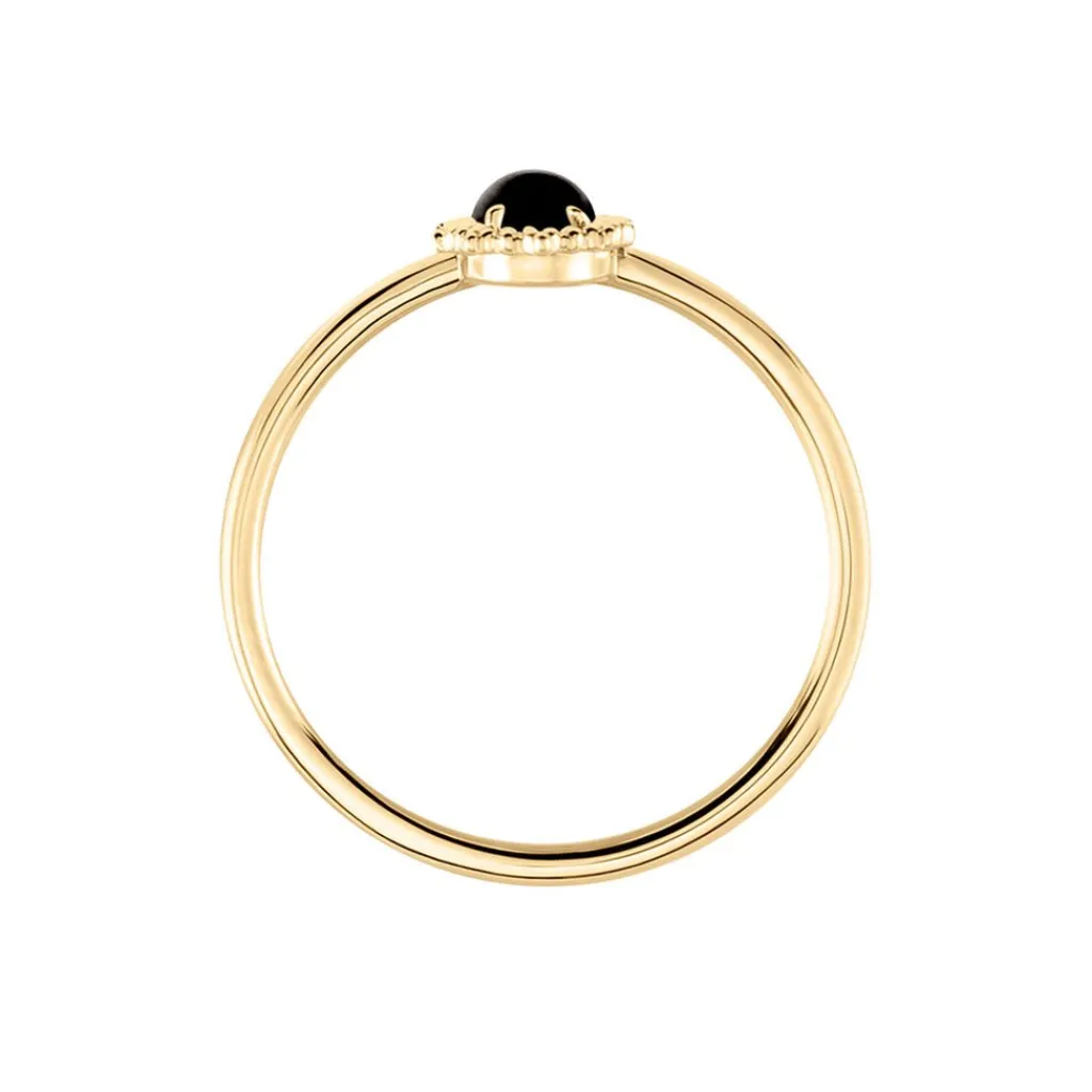 Histoire d'Or Bague Vintage Love Plaqué Or Jaune Agate plaqué or jaune agate noir Sale