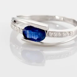 Histoire d'Or Bague Viyan Or Blanc Saphir Et Diamant Discount