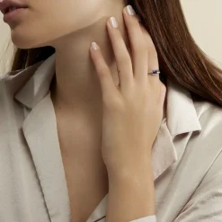 Histoire d'Or Bague Viyan Or Blanc Saphir Et Diamant Discount