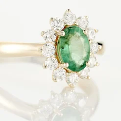 Histoire d'Or Bague Vladimir Diamants or jaune emeraude Clearance