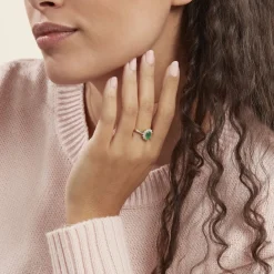 Histoire d'Or Bague Vladimir Diamants or jaune emeraude Clearance