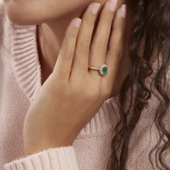 Histoire d'Or Bague Vladimir Diamants or jaune emeraude Clearance