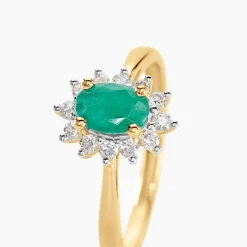 Histoire d'Or Bague Vladimir Diamants or jaune emeraude New