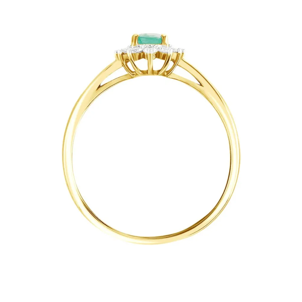 Histoire d'Or Bague Vladimir Diamants or jaune emeraude New