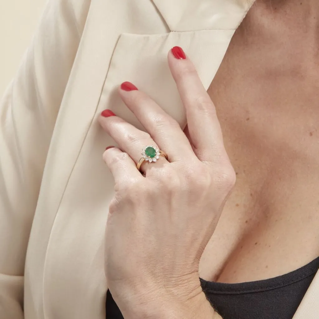 Histoire d'Or Bague Vladimir Diamants or jaune emeraude Online