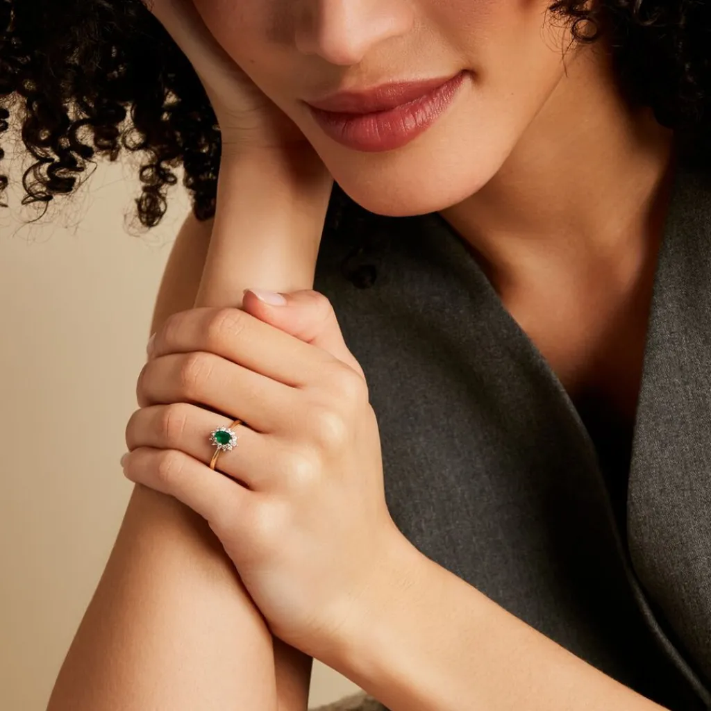 Histoire d'Or Bague Vladimir Or Jaune Emeraude Diamants or jaune emeraude Hot