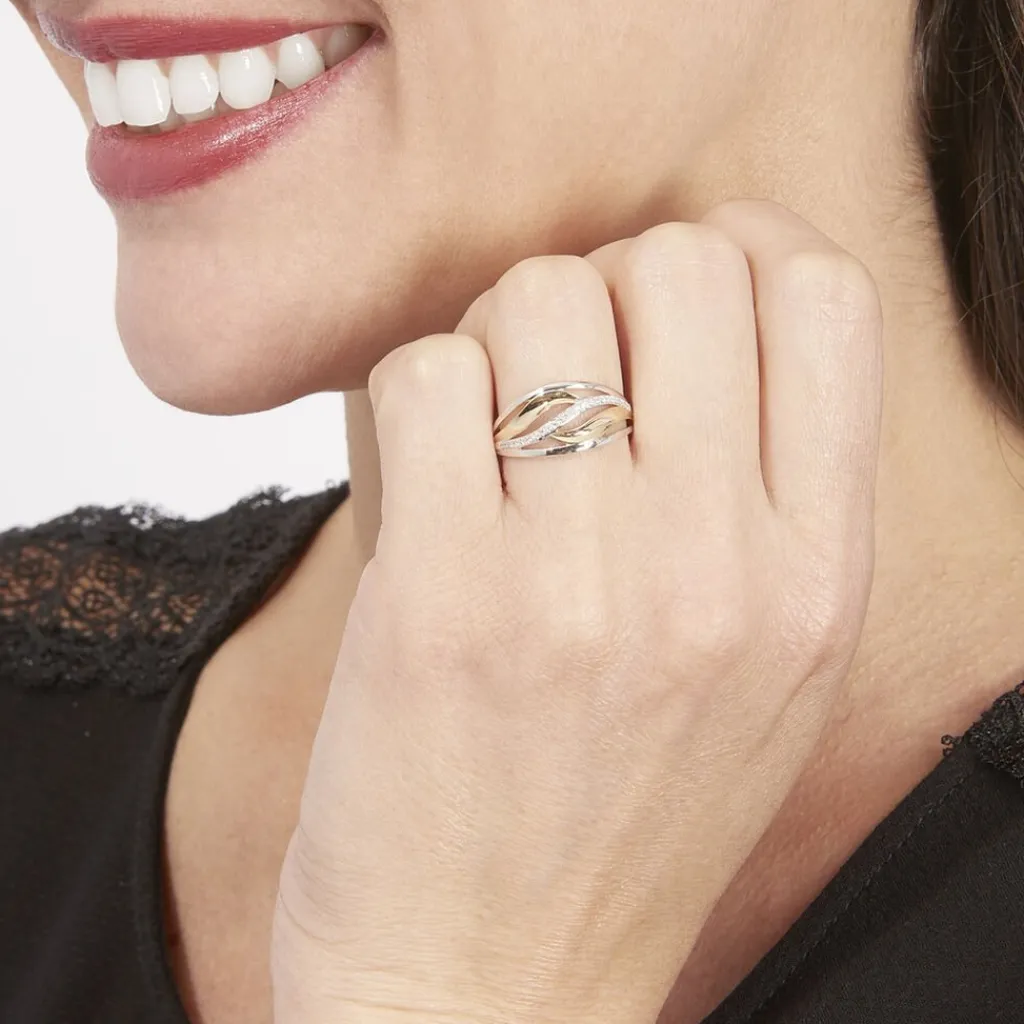 Histoire d'Or Bague Volcania Or Bicolore Diamant Best