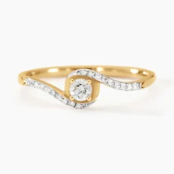 Histoire d'Or Bague Vrille Accompagnee or jaune diamant Hot