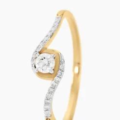 Histoire d'Or Bague Vrille Accompagnee or jaune diamant Hot