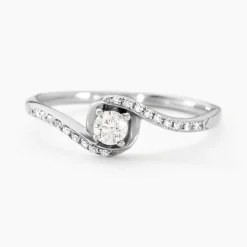 Histoire d'Or Bague Vrille Accompagnee or blanc diamant