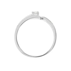 Histoire d'Or Bague Vrille Accompagnee or blanc diamant